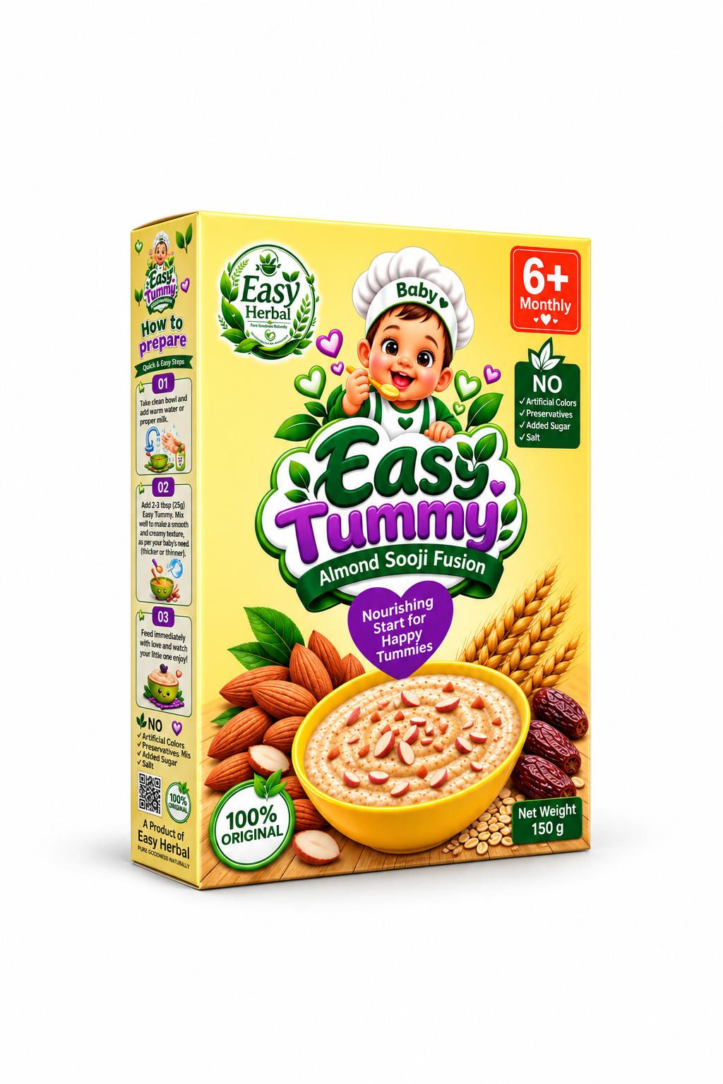 Easy Tummy Baby Cereal Food – Almond Sooji Fusion | Natural & Nutritious | 6+ Months